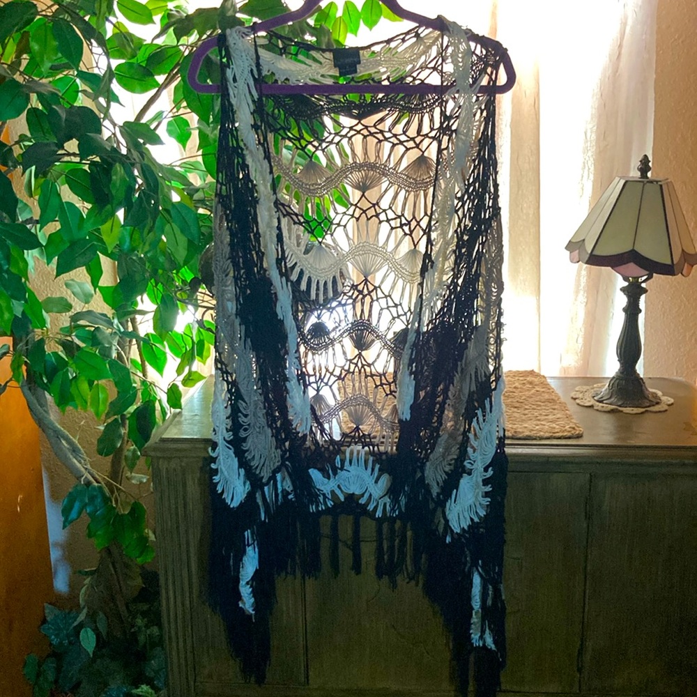 Daytrip Buckle Crocheted Kimono